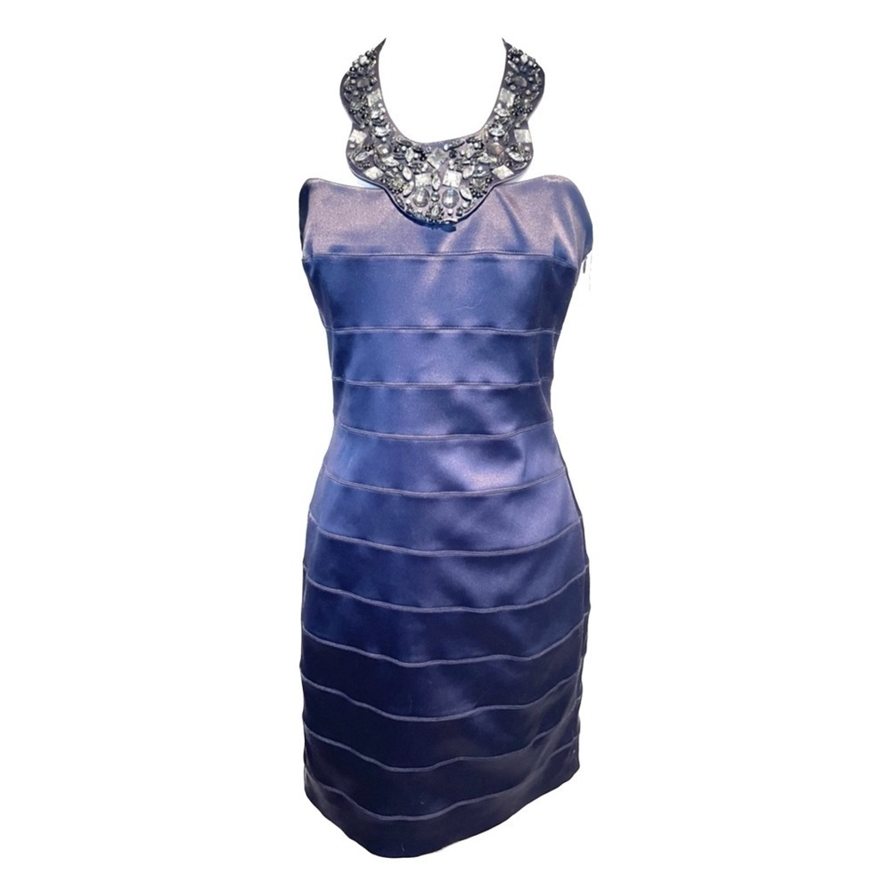🆕 Laundry Purple Bejeweled Cocktail Dress women’s size 8